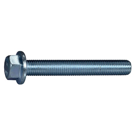 Midwest Fastener Class 10.9, M10-1.25 Flange Bolt, Zinc Plated Steel, 70 mm L, 2 PK 75727
